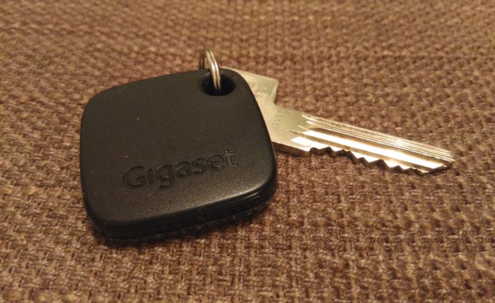 Schlüssel, Gigaset, schwarz, G-Tag, Schlüsselfinder, Beacon, Bluetooth