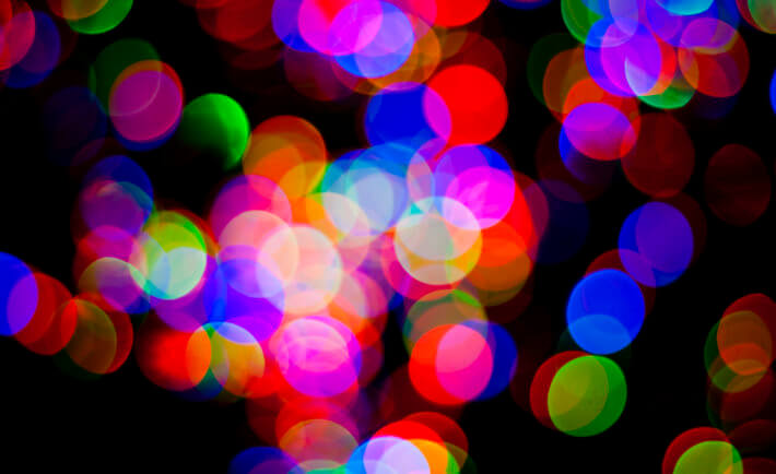 regenbogen-bunte, Bokeh, schwarzen Hintergrund, Lichteinfall, rund