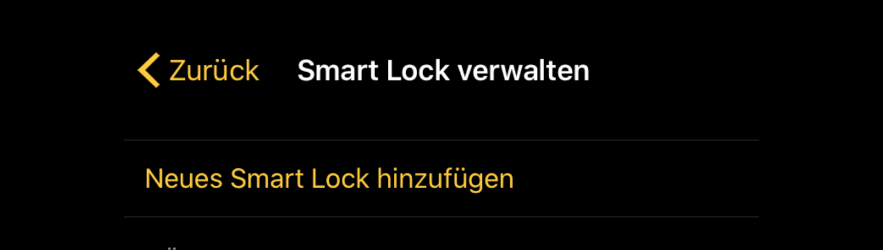 Smart Lock Verwaltung