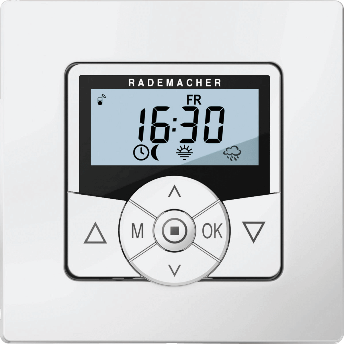 Rademacher Funksteuerung HomeTimer ultraweiß, mit Display, DuoFern-Funk Zeitschaltuhr