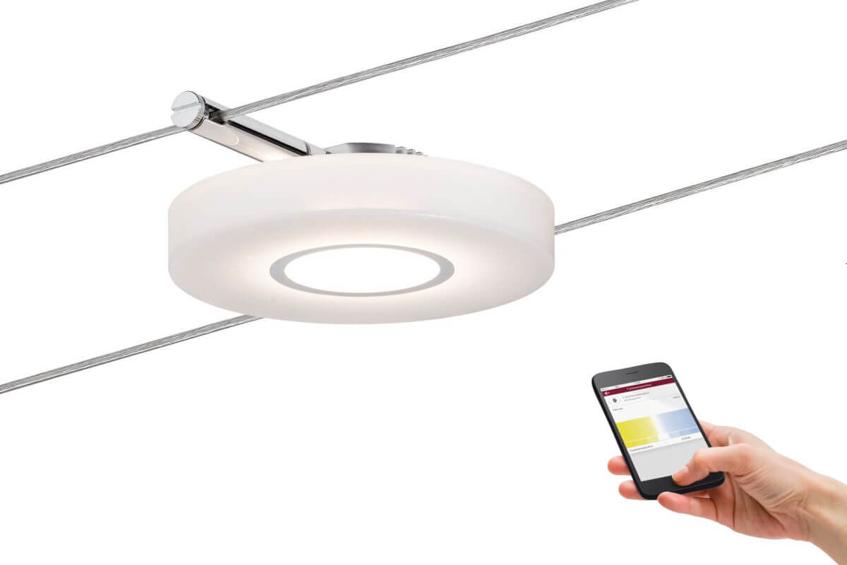 Paulmann Smart LED Seil-Spot DiscLED I 4 W, 12 V DC, Satin mit  Weißlichtsteuerung, Bluetooth | Spots | Seilsysteme | Innenleuchten | Licht  | your-smarthome | Dein Smart Home Onlineshop | Deckenlampen